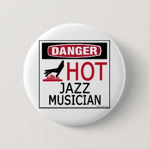 Macaron Rond 5 Cm Musicien de jazz chaud