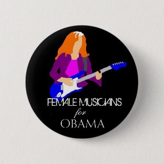 Macaron Rond 5 Cm Musiciens féminins pour Obama - customisé