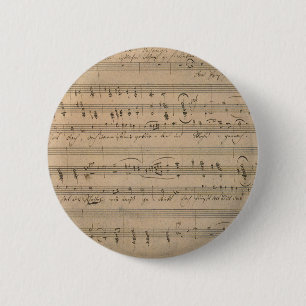 Macaron Rond 5 Cm Musique ancienne sur feuilles de 1822, Chant du vi