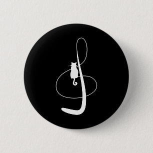 Macaron Rond 5 Cm Musique Chat Musique Kitty Feline Musicien Tee