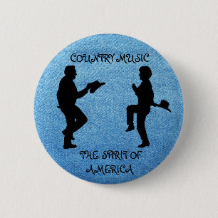 MACARON ROND 5 CM MUSIQUE COUNTRY L'ESPRIT D'AMERICA-BUTTON
