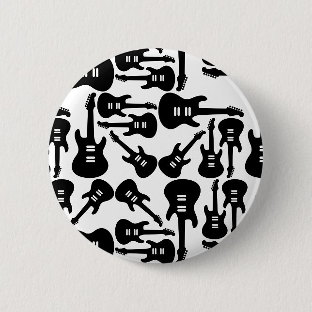 Macaron Rond 5 Cm Musique Motif de guitare électrique sur mesure (Devant)