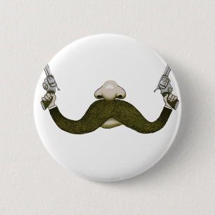 Macaron Rond 5 Cm Mustache Cowboy