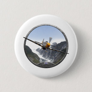 Macaron Rond 5 Cm Mustang P-51