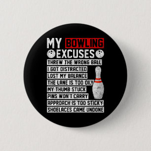 Macaron Rond 5 Cm My Bowling Excuse Funny Bowler