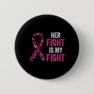 Macaron Rond 5 Cm My Fight Breast Cancer Awareness Fami