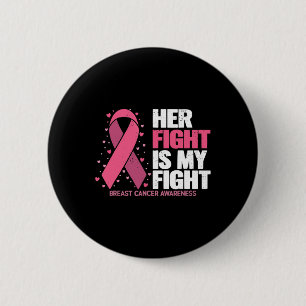 Macaron Rond 5 Cm My Fight Breast Cancer Awareness Fami