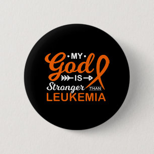 Macaron Rond 5 Cm My God is Stronger Than Leukemia Awareness Warrior