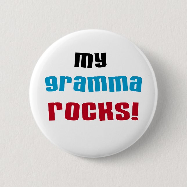 Macaron Rond 5 Cm My Gramma Rocks T-shirts et cadeaux (Devant)