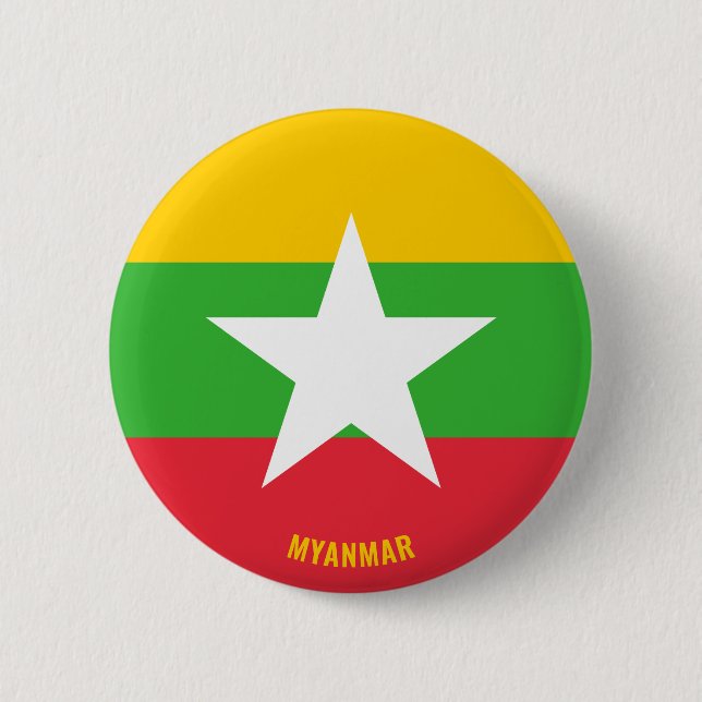 Macaron Rond 5 Cm Myanmar Drapeau de charme patriotique (Devant)