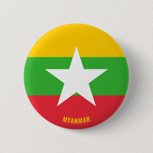 Macaron Rond 5 Cm Myanmar Drapeau de charme patriotique