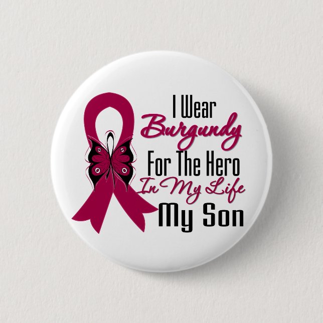Macaron Rond 5 Cm Myeloma Ribbon Hero Mon Fils (Devant)