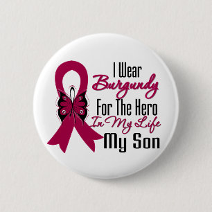 Macaron Rond 5 Cm Myeloma Ribbon Hero Mon Fils