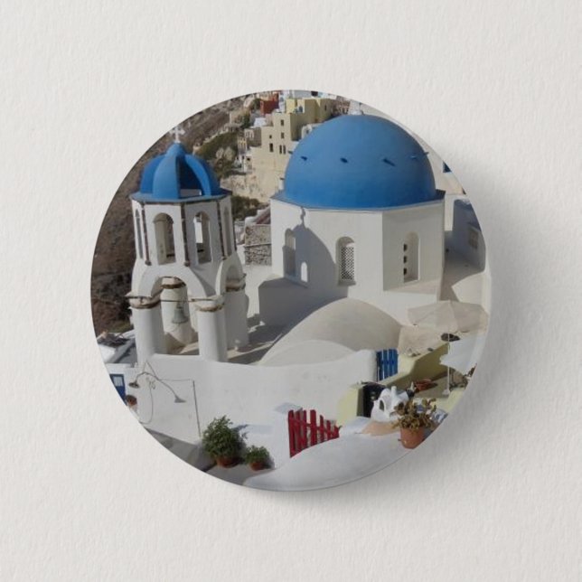 Macaron Rond 5 Cm Mykonos Grèce Travel (Devant)