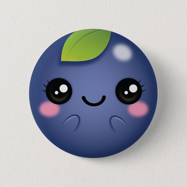 Macaron Rond 5 Cm Myrtille de Kawaii (Devant)