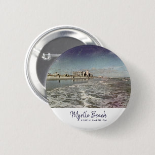 Macaron Rond 5 Cm Myrtle Beach Caroline du Sud Vintage