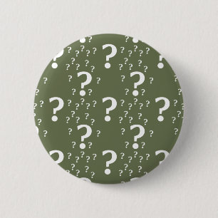 Macaron Rond 5 Cm Mystère question marque énigme puzzle vert olive