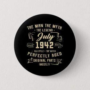 Macaron Rond 5 Cm Mythe de l'homme homme légende Juillet 1942 80e an