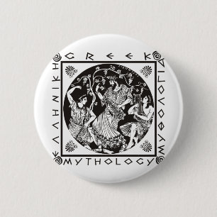 Macaron Rond 5 Cm Mythologie grecque - noir