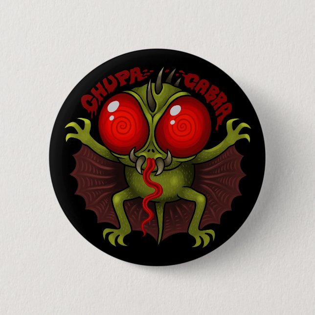 Macaron Rond 5 Cm MYTHOLOGIE : Le Chupacabra (Devant)