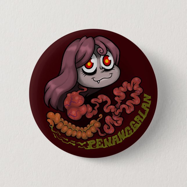 Macaron Rond 5 Cm MYTHOLOGIE : Le Penanggalan (Devant)