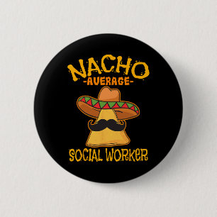 Macaron Rond 5 Cm Nacho Moyenne des travailleurs sociaux Cin d'aide 