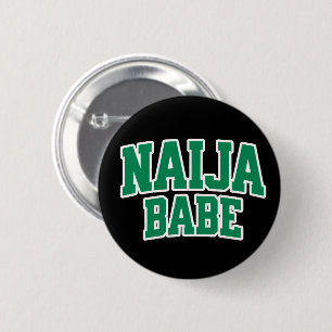 Macaron Rond 5 Cm Naija Babe — Bouton de fierté nigériane