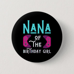 Macaron Rond 5 Cm Nana de la fille d'anniversaire drôle joue jeu vid