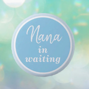 Macaron Rond 5 Cm Nana en attente BLEUE bouton
