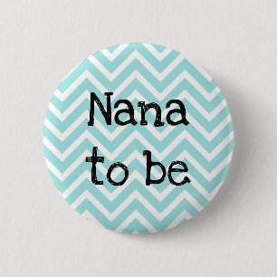Macaron Rond 5 Cm Nana pour être turquoise Baby shower Chevron
