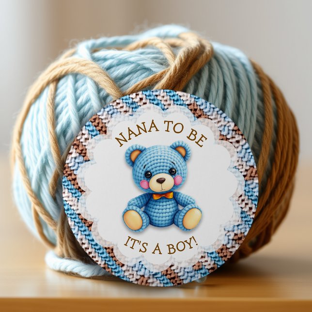 Macaron Rond 5 Cm Nana To Be | Crochet Teddy Bear Baby Shower  (Créateur téléchargé)
