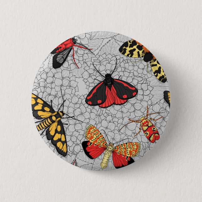 Macaron Rond 5 Cm Nappes phréatiques sur l'hydrangée (Devant)