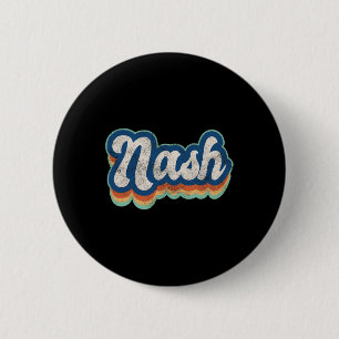 Macaron Rond 5 Cm Nash Prénom Garçon Style Vintage les années 70 80s