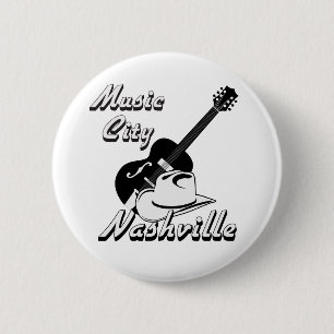 Macaron Rond 5 Cm Nashville. Ville de musique