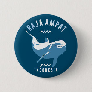 Macaron Rond 5 Cm Natation avec les dauphins à Raja Ampat