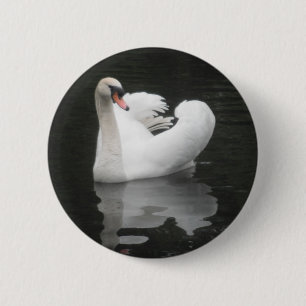Macaron Rond 5 Cm Natation de cygne de bouton