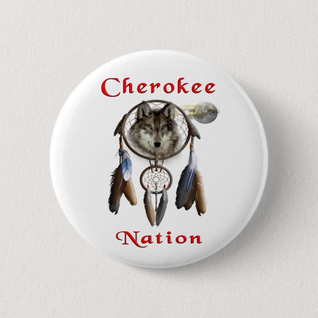 Macaron Rond 5 Cm Nation cherokee (Devant)