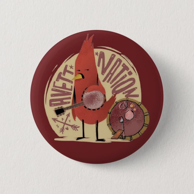 Macaron Rond 5 Cm Nation d'Avett - bouton cardinal (Devant)