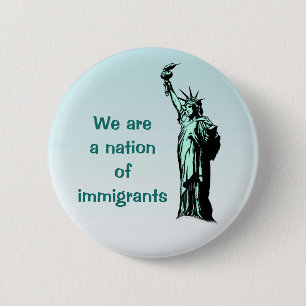Macaron Rond 5 Cm Nation de bouton de bleu d'immigrés