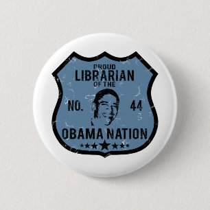 Macaron Rond 5 Cm Nation d'Obama de bibliothécaire