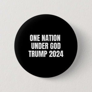 Macaron Rond 5 Cm Nation Under God Trump 2024 God American Flag Jesu