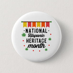 Macaron Rond 5 Cm National Hispanique Mois du patrimoine Funny Cadea