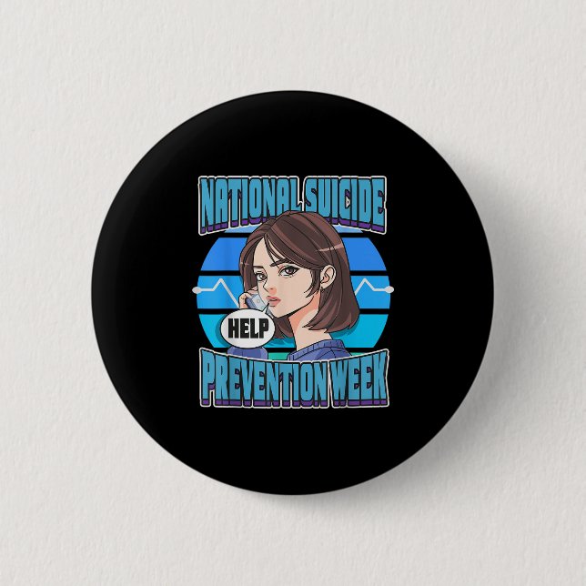 Macaron Rond 5 Cm National Suicide Prevention Week Suprt Mental Heal (Devant)