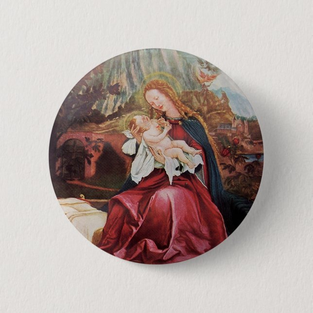 MACARON ROND 5 CM NATIVITÉ AVEC ANGELS - MAGIE DE NOËL (Devant)