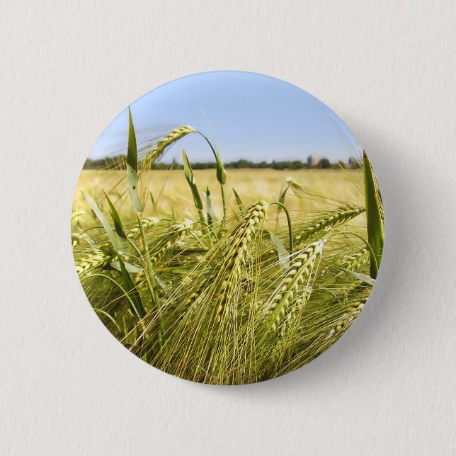 Macaron Rond 5 Cm Nature botanique du grain de seigle (Devant)