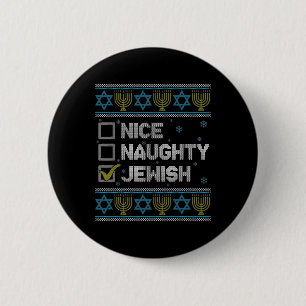 Macaron Rond 5 Cm Naughty Jewish Ugly Hanukkah Sweater Chanukah