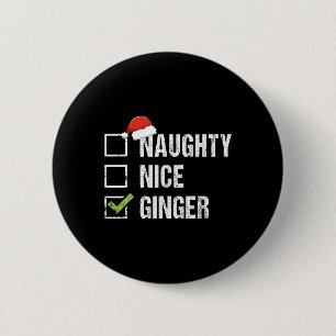 Macaron Rond 5 Cm Naughty Nice Ginger Redhead Santa Hat Irish Christ