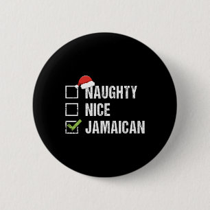 Macaron Rond 5 Cm Naughty Nice Jamaïcain Santa Hat cadeau de Noël