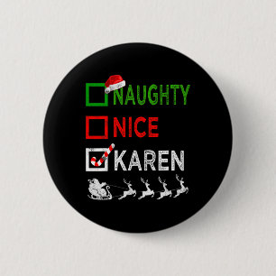 Macaron Rond 5 Cm Naughty Nice Karen Christmas Pajamas Funny Santa H