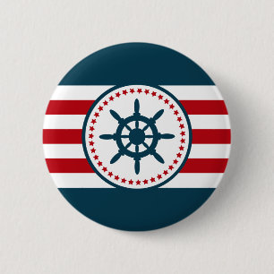 Macaron Rond 5 Cm Nautical design